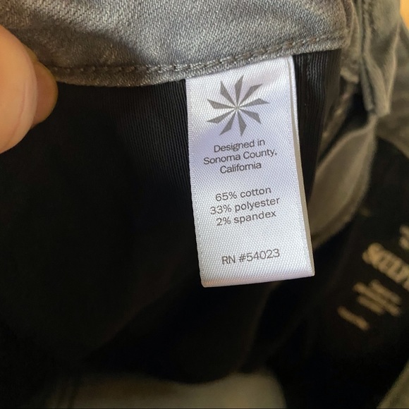 Athleta High Rise Sculptek Gray Stretch Jean raw frayed hem. Not shown - Picture 14 of 16